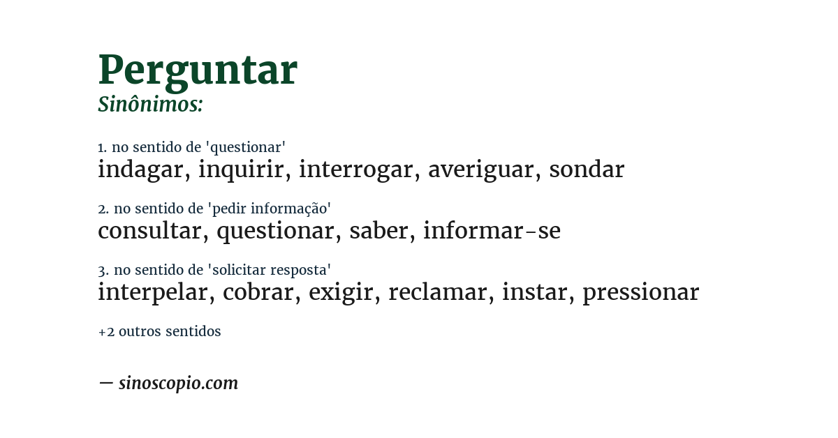 Sinônimo de perguntar