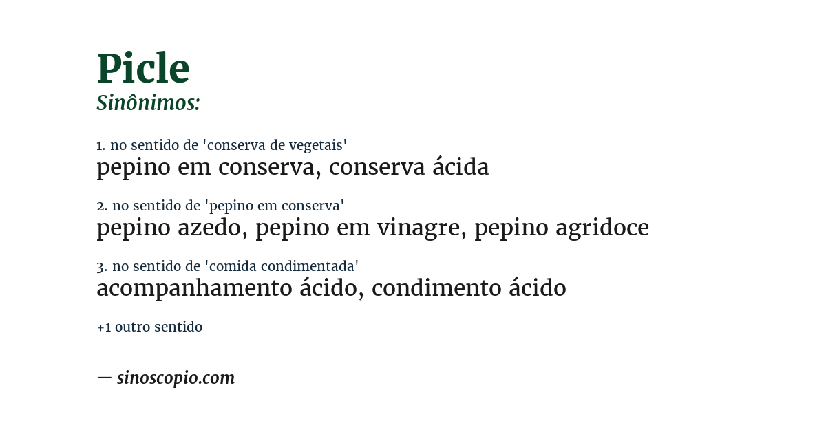 Sinônimo de picle