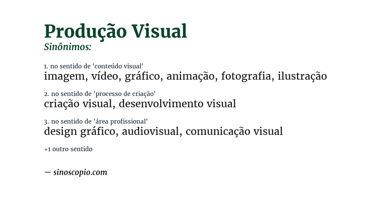 Sinônimo de produção visual