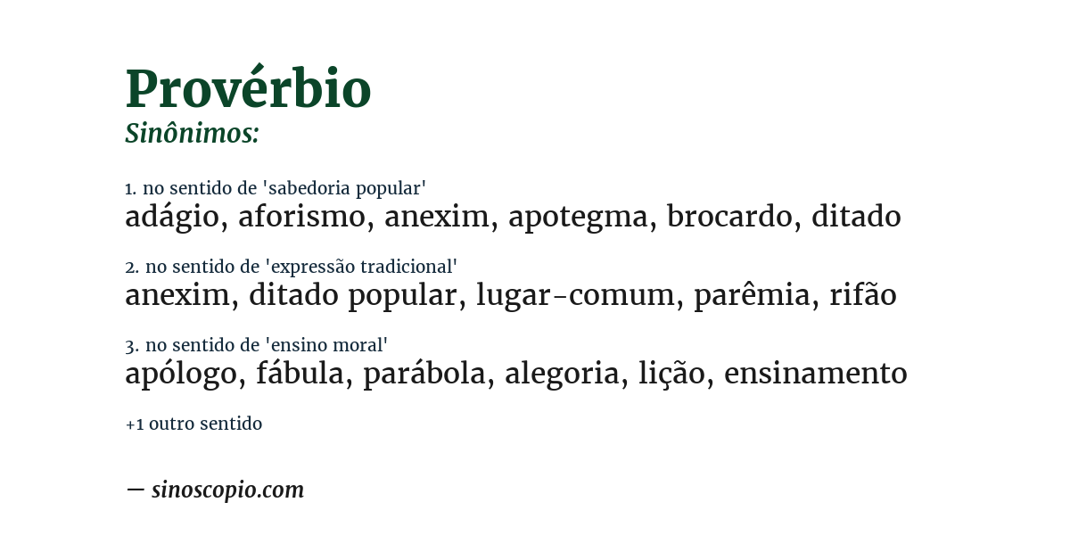 Sinônimo de provérbio