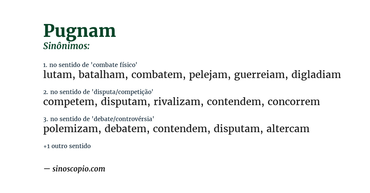 Sinônimo de pugnam