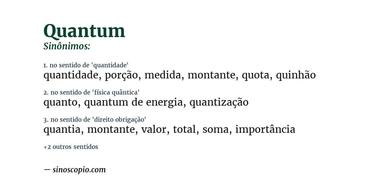Sinônimo de quantum