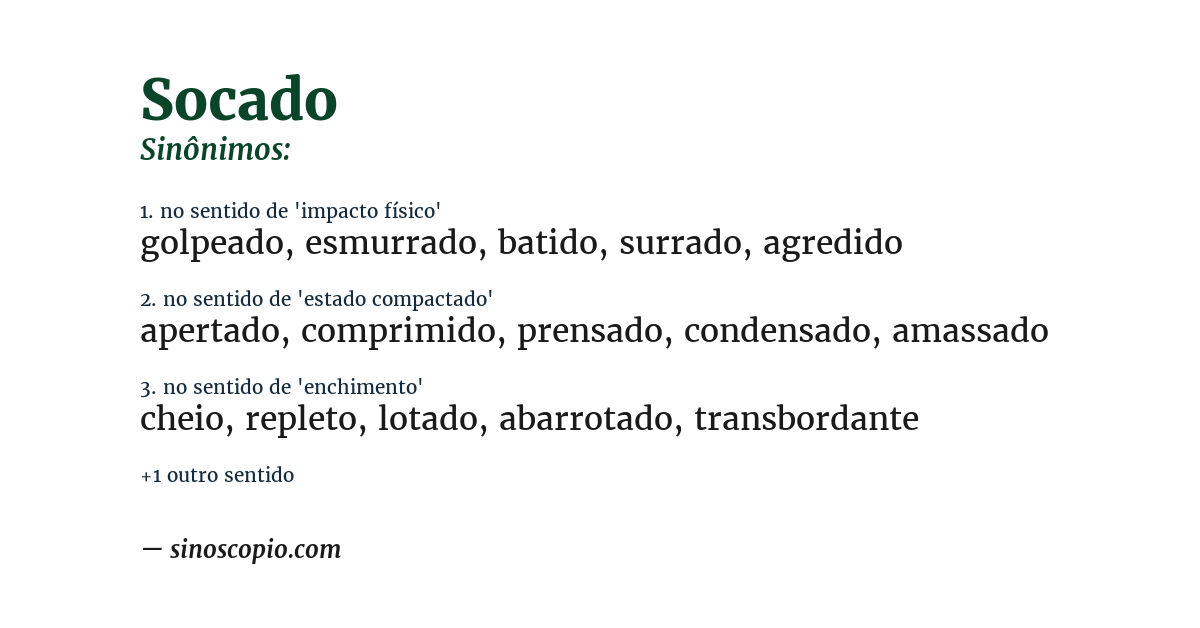 Sinônimo de socado