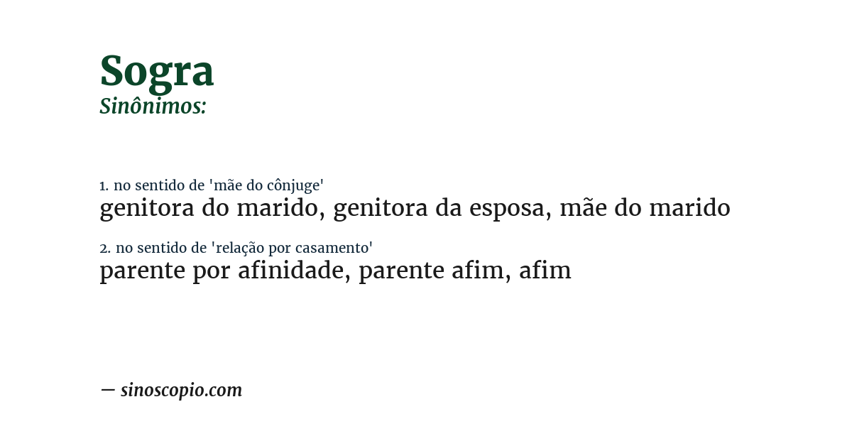 Sinônimo de sogra