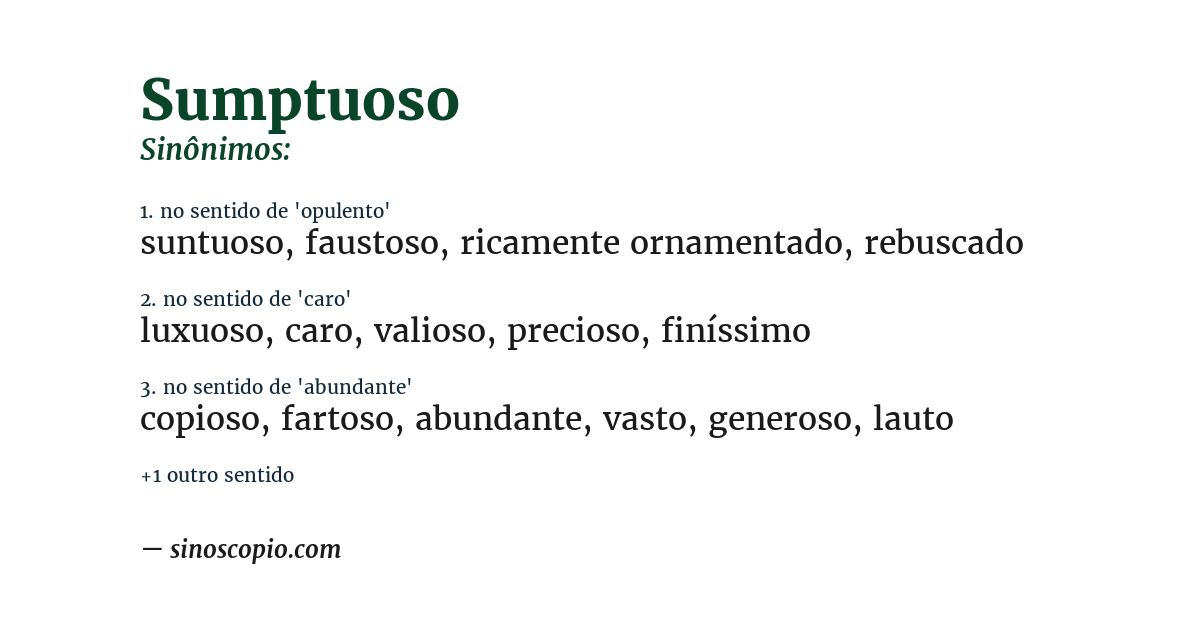 Sinônimo de sumptuoso