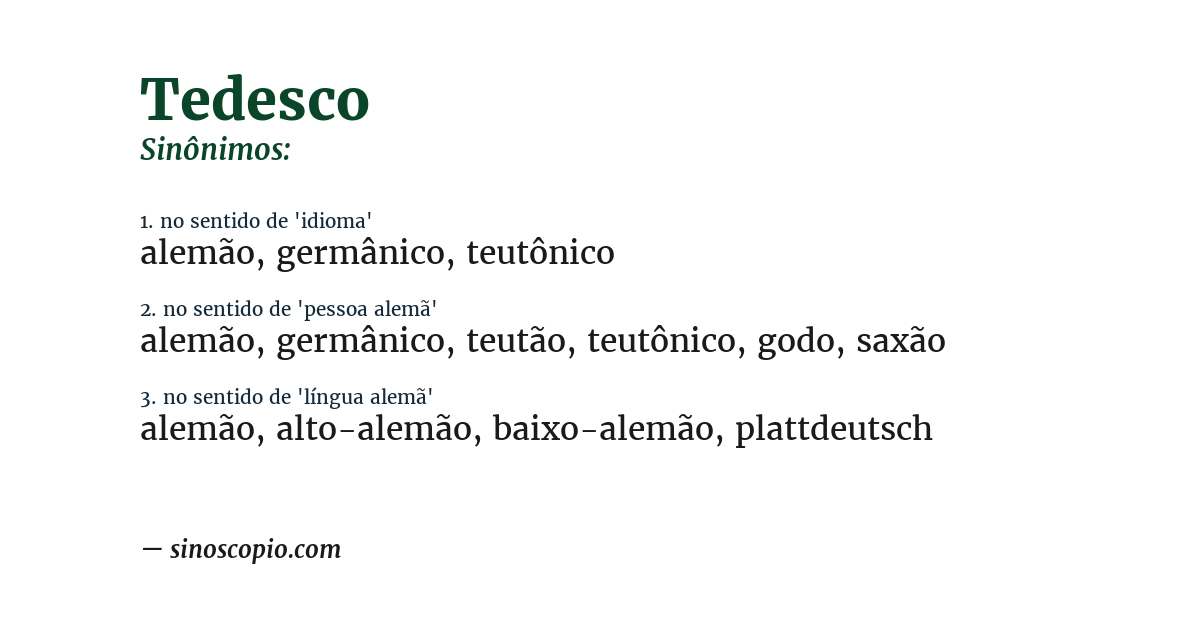Sinônimo de tedesco