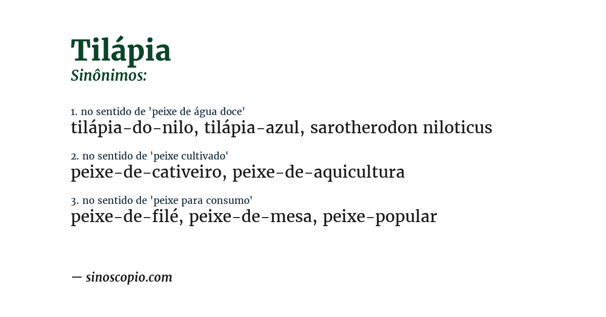 Sinônimo de tilápia