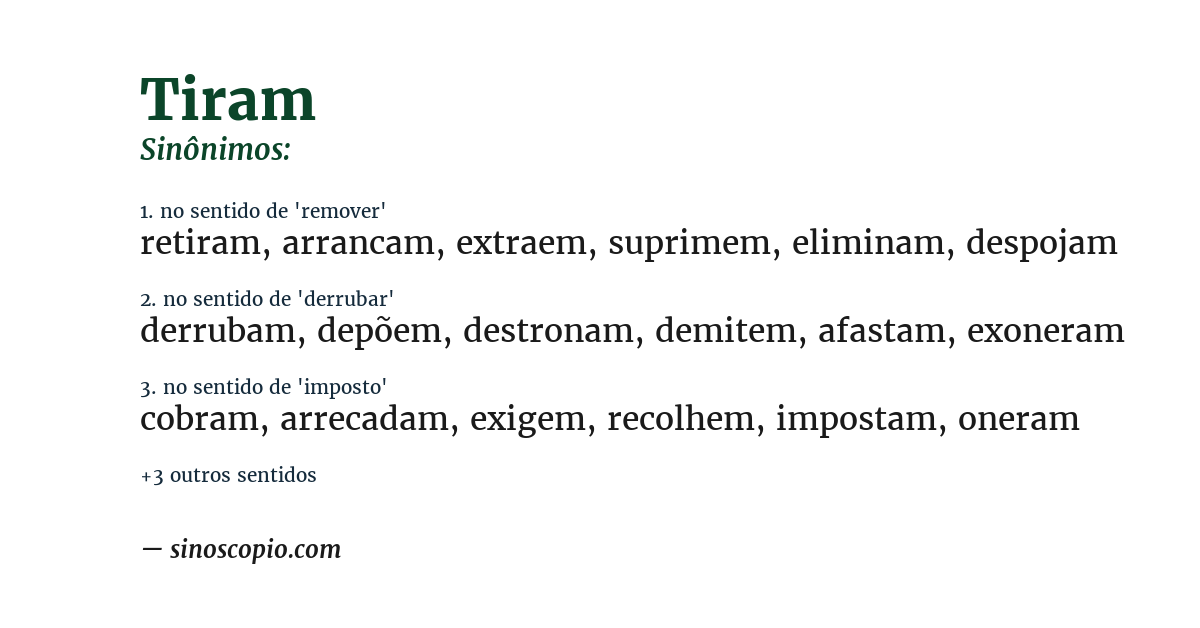 Sinônimo de tiram