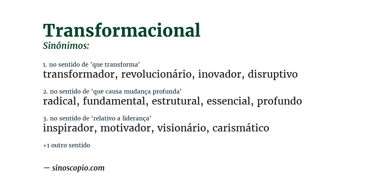 Sinônimo de transformacional