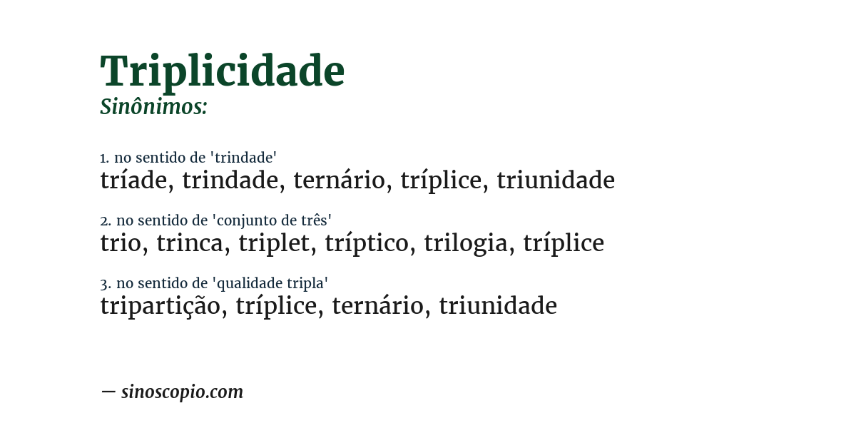 Sinônimo de triplicidade
