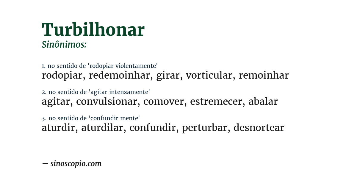 Sinônimo de turbilhonar