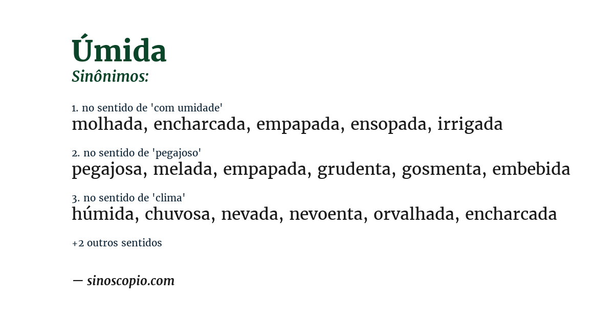 Sinônimo de úmida