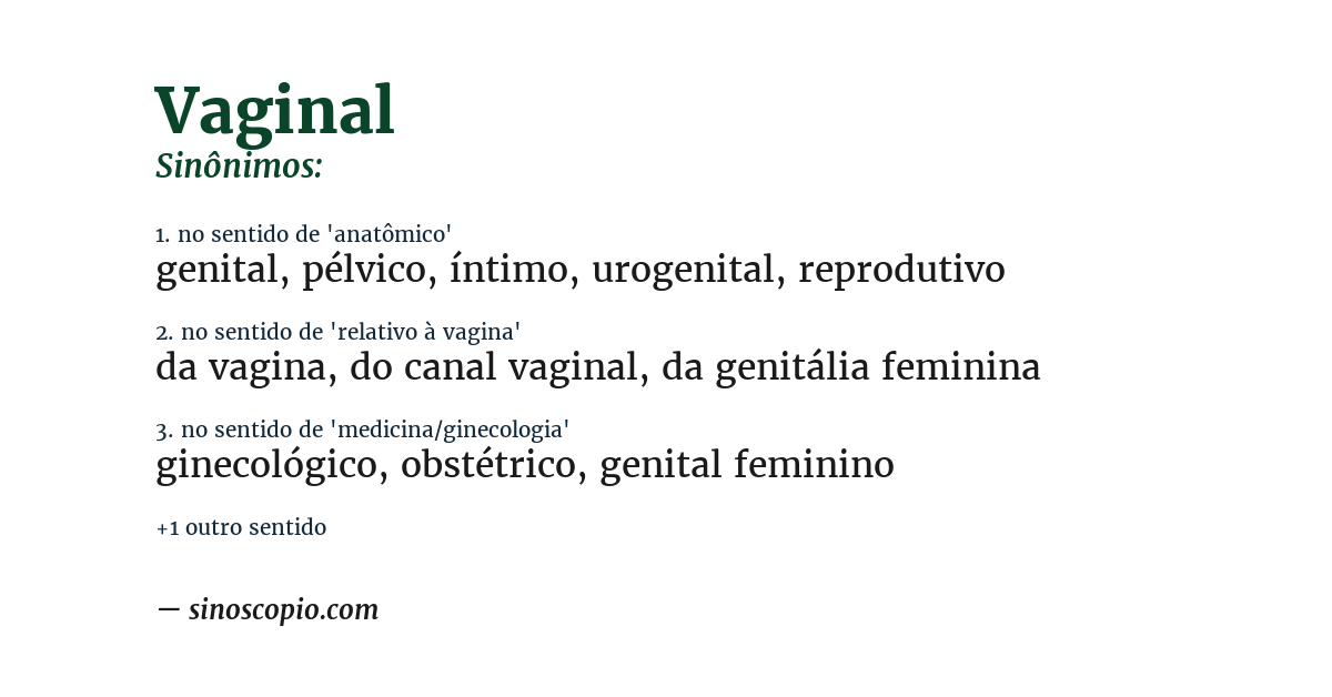 Sinônimo de vaginal