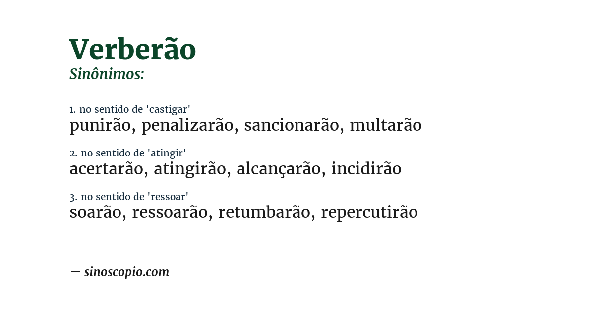 Sinônimo de verberão