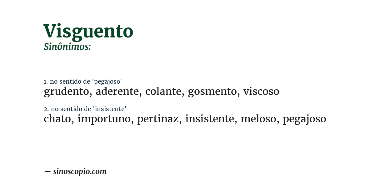 Sinônimo de visguento