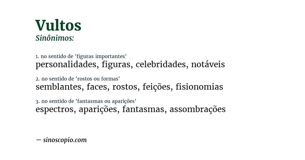 Sinônimo de vultos