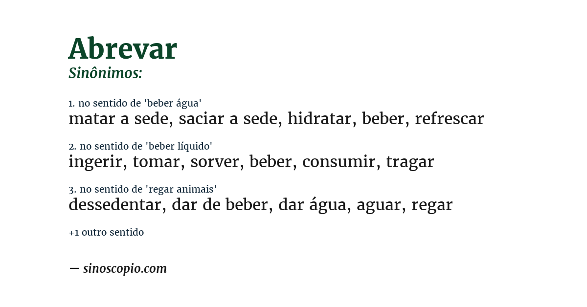 Sinônimo de abrevar