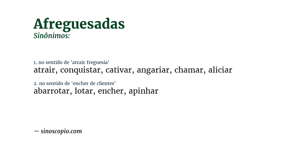 Sinônimo de afreguesadas