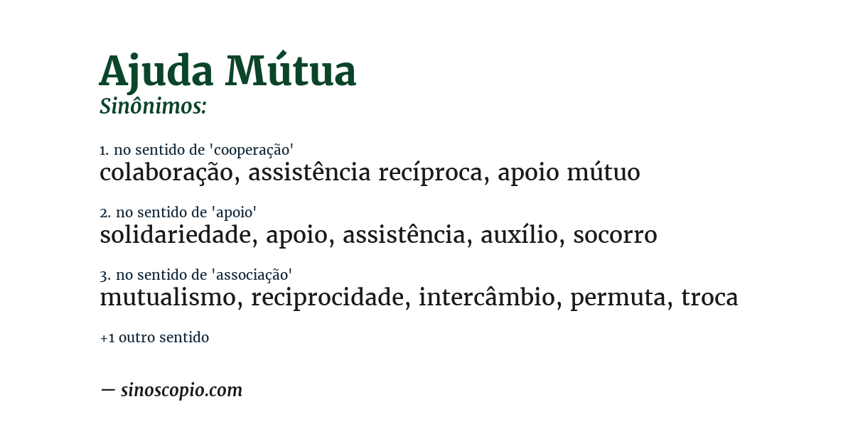 Sinônimo de ajuda mútua