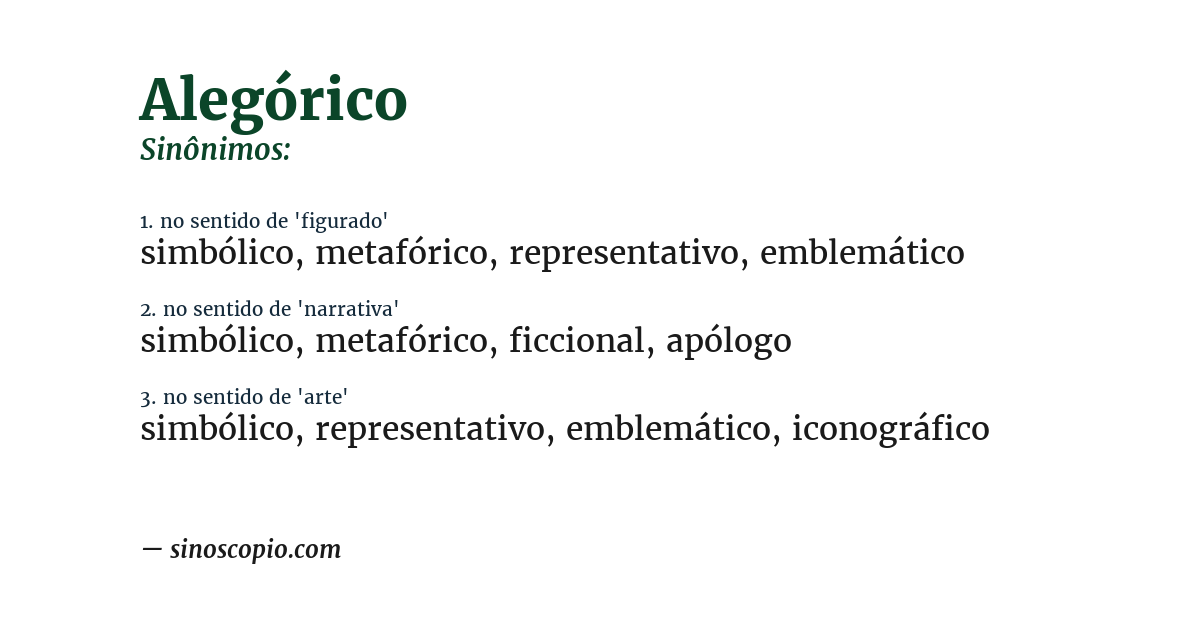 Sinônimo de alegórico