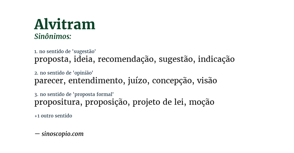 Sinônimo de alvitram