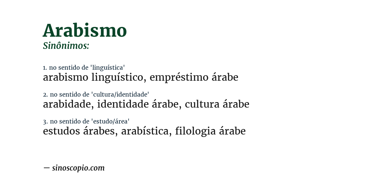 Sinônimo de arabismo