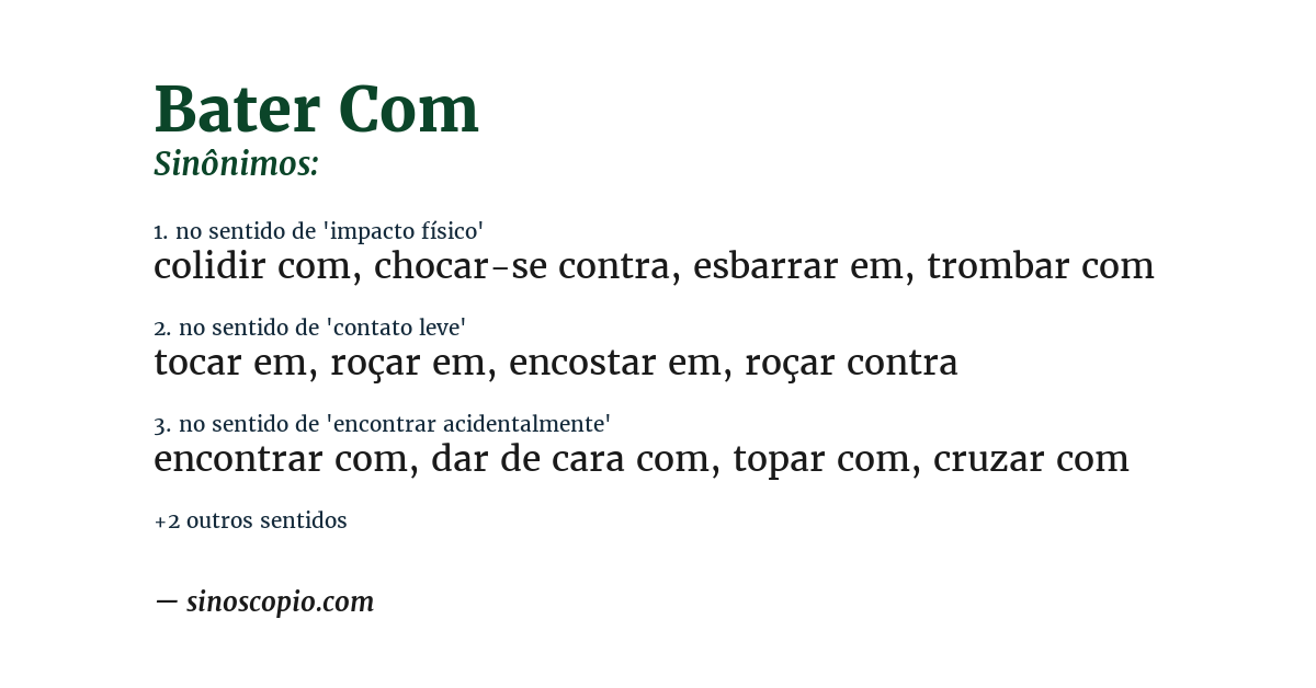 Sinônimo de bater com