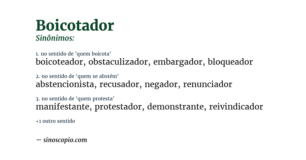 Sinônimo de boicotador