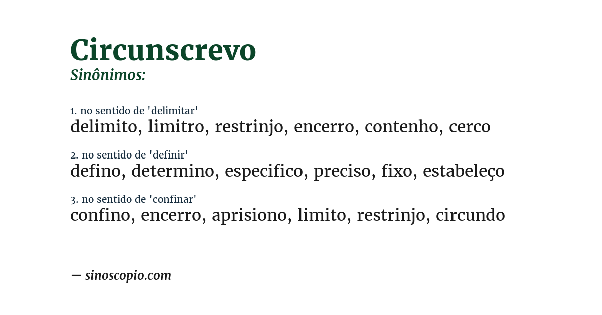Sinônimo de circunscrevo