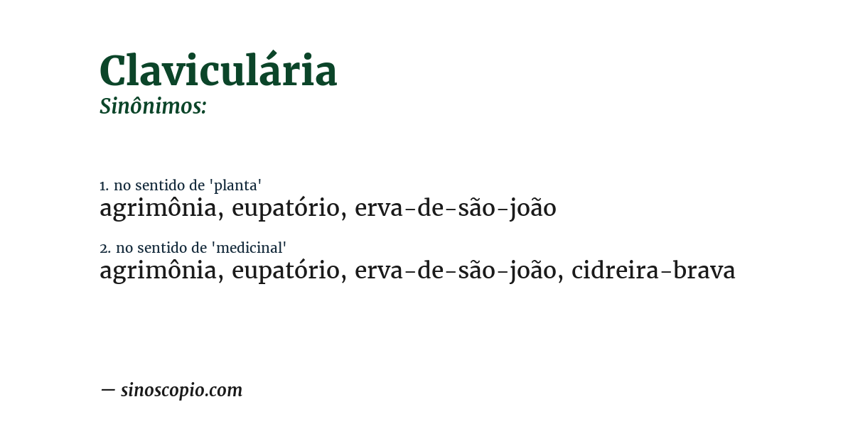 Sinônimo de claviculária