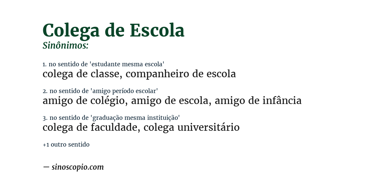 Sinônimo de colega de escola