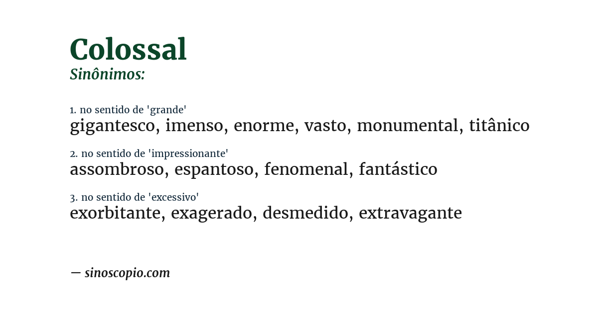 Sinônimo de colossal