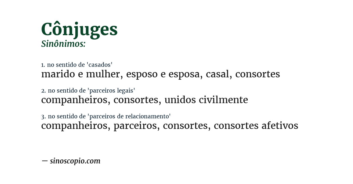 Sinônimo de cônjuges
