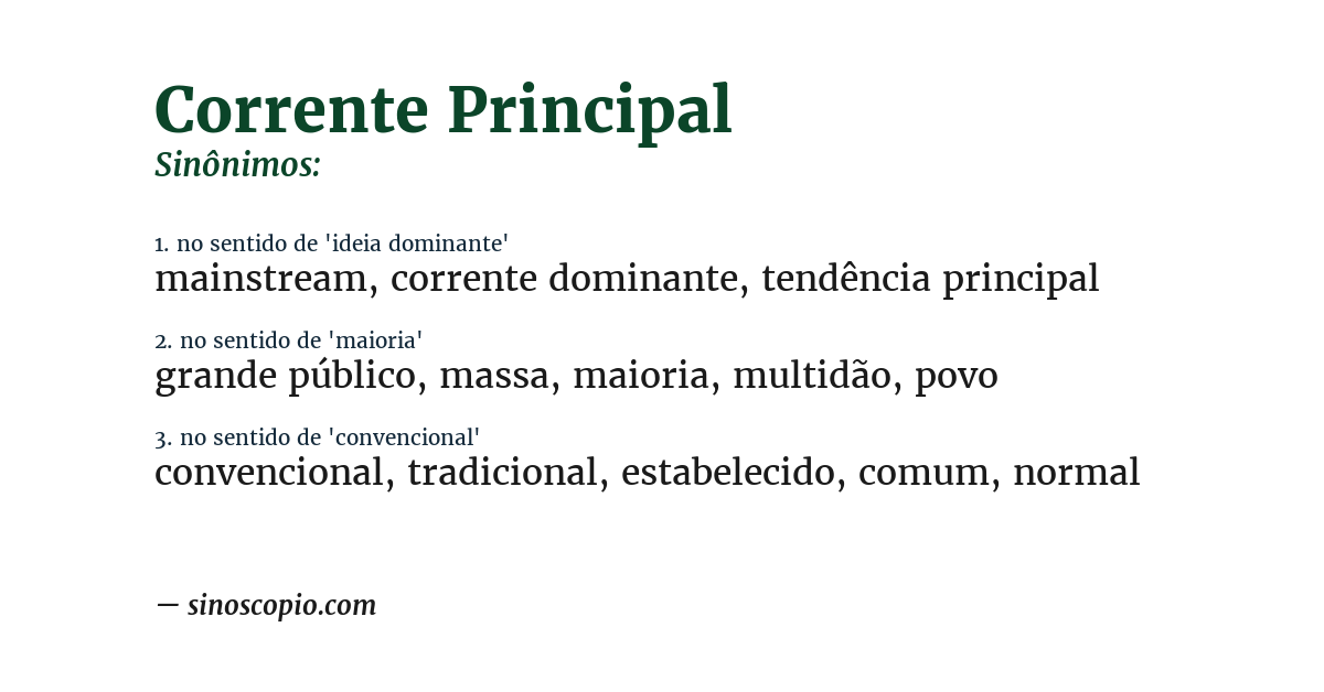 Sinônimo de corrente principal