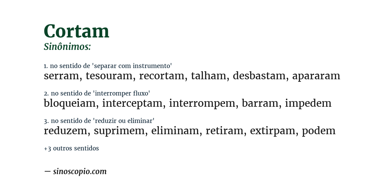 Sinônimo de cortam
