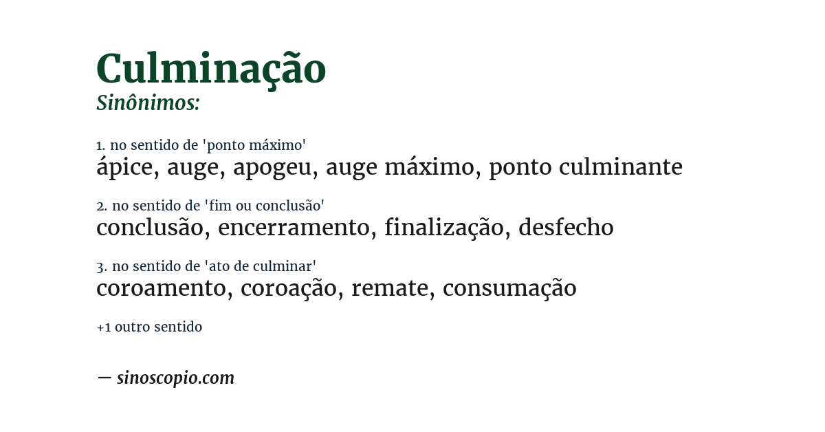 Sinônimo de culminação