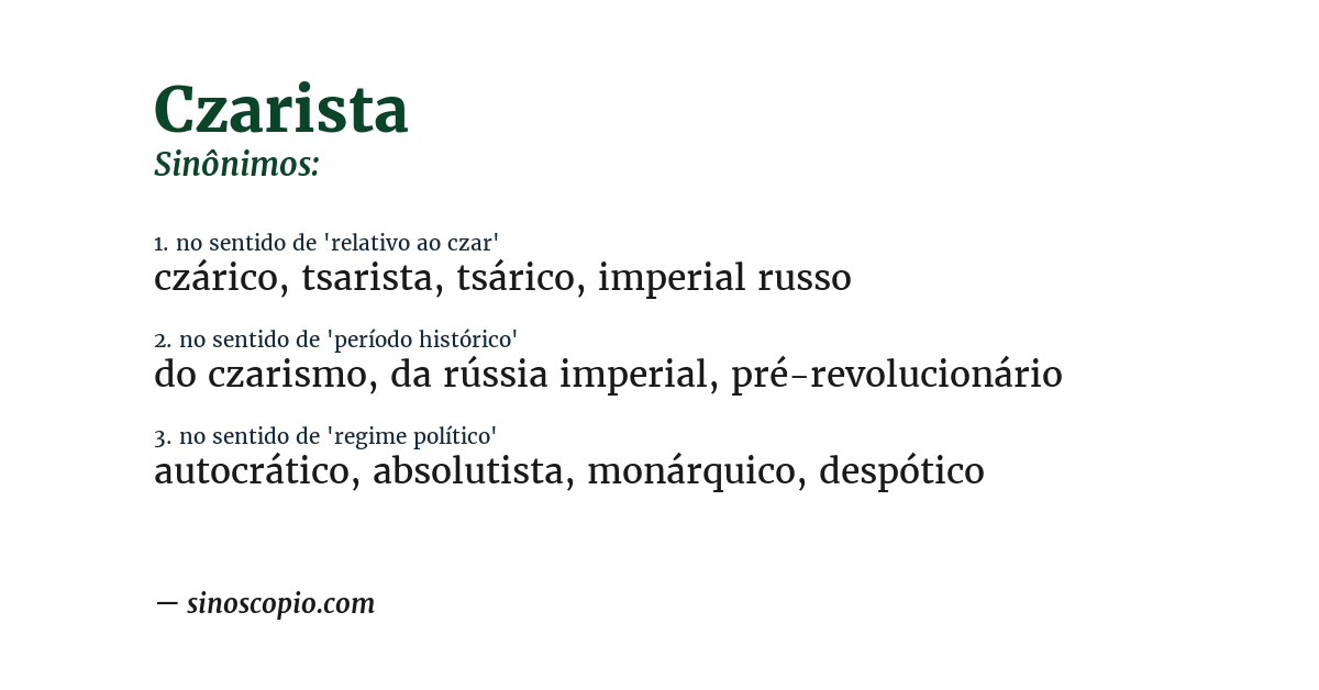Sinônimo de czarista