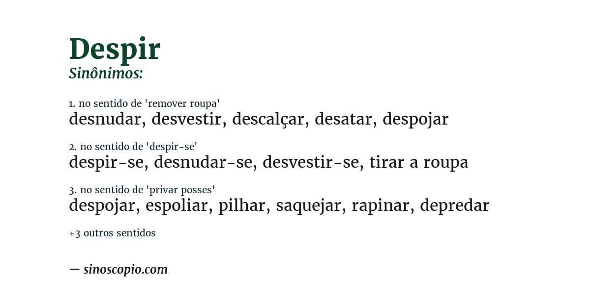 Sinônimo de despir
