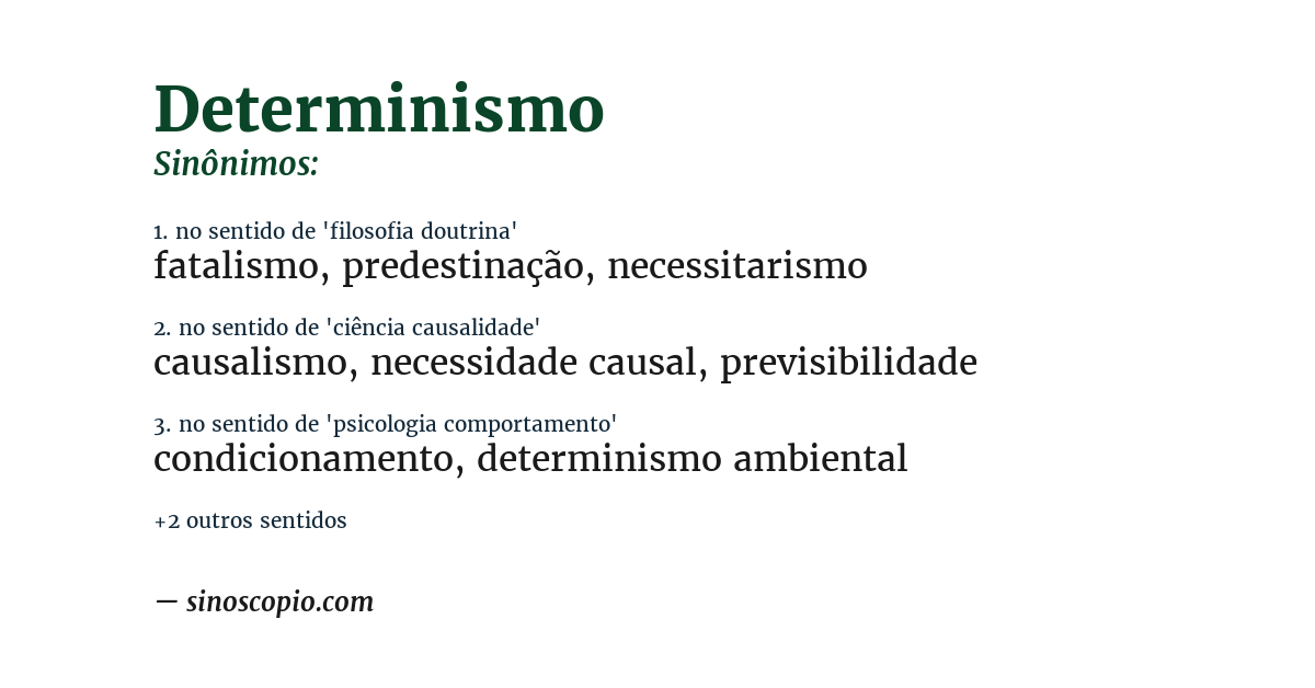 Sinônimo de determinismo