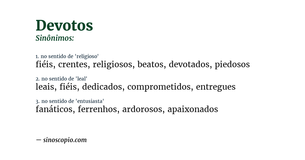 Sinônimo de devotos