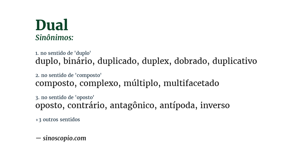 Sinônimo de dual