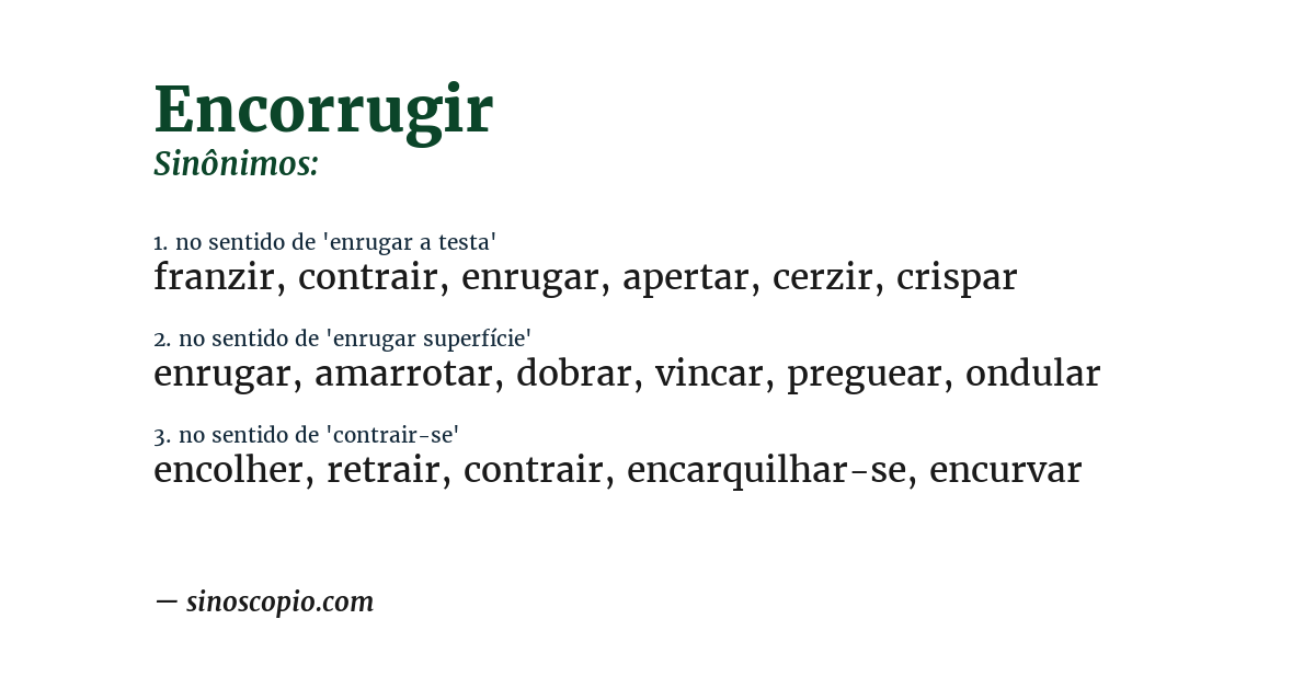 Sinônimo de encorrugir