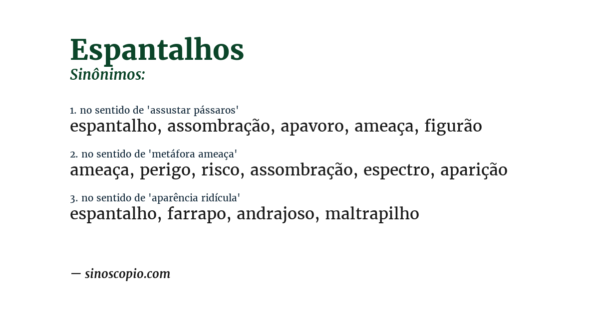 Sinônimo de espantalhos