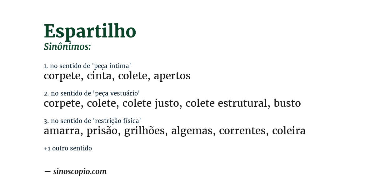 Sinônimo de espartilho