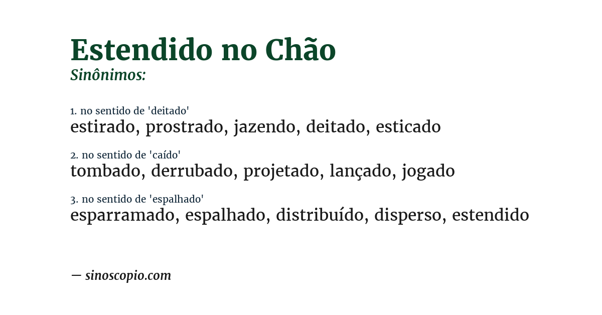 Sinônimo de estendido no chão