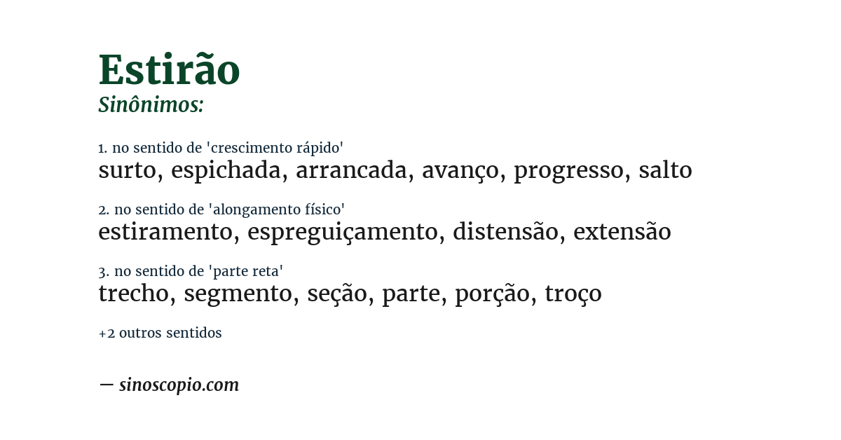 Sinônimo de estirão