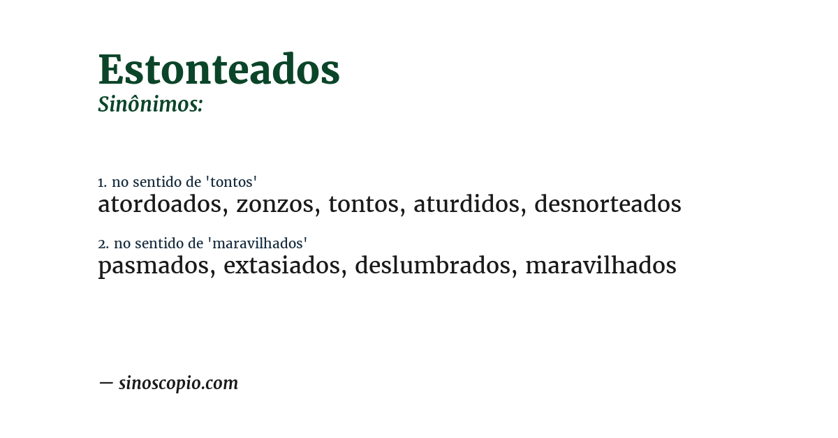 Sinônimo de estonteados