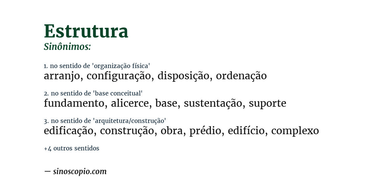 Sinônimo de estrutura