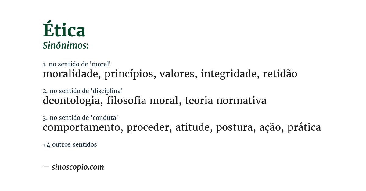 Sinônimo de ética