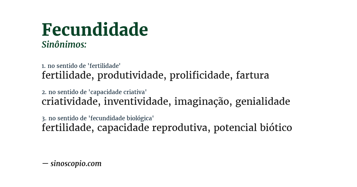 Sinônimo de fecundidade